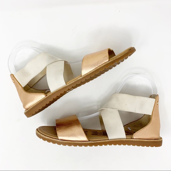 sorel gold strappy sport sandals